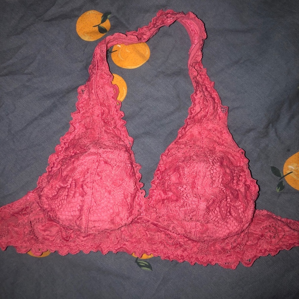 pink lace bralette